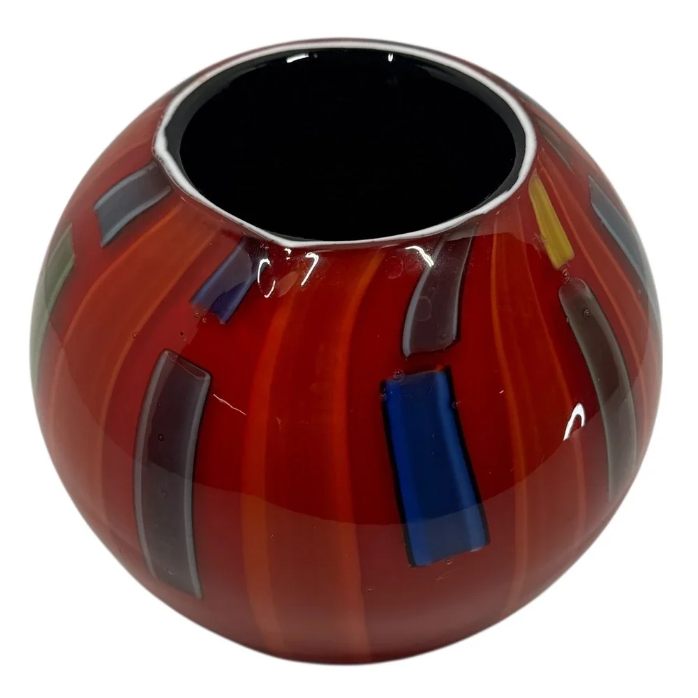 Gorgeous Designs Red Art Glass Vase‎ 4.5